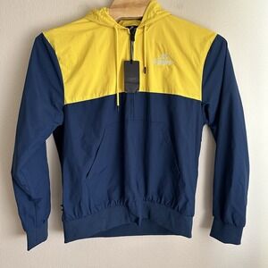 100 Thieves Foundations Courage Windbreaker Mens S Navy Yellow Colorblock Anorak
